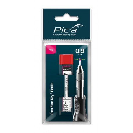 Запасні стержні PICA 7031/SB Fine Dry червоний 0,9мм, 12шт-7031/SB