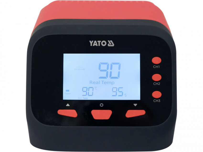 Паяльна станція мережева 110-230 V YATO; Р= 75 Вт, t°= 90-480°С, жало тип T12, LCD табло [12]-YT-82462