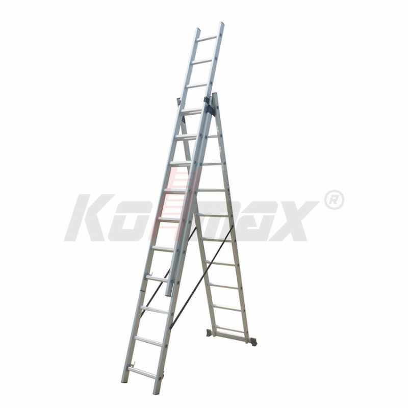 Драбина 3-секц. розкл. 3*11сх. 2,99- 7,31м мет.розтяжка-KME311P