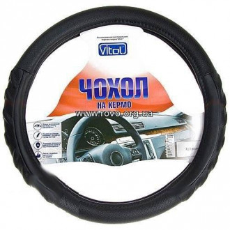 Чохол на кермо VITOL PU 1108001 BK M (25)-[articul]