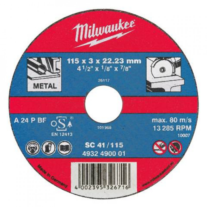 Диск відрізний MILWAUKEE, SC 41/125х3 PRO, Ø125мм-4932451492