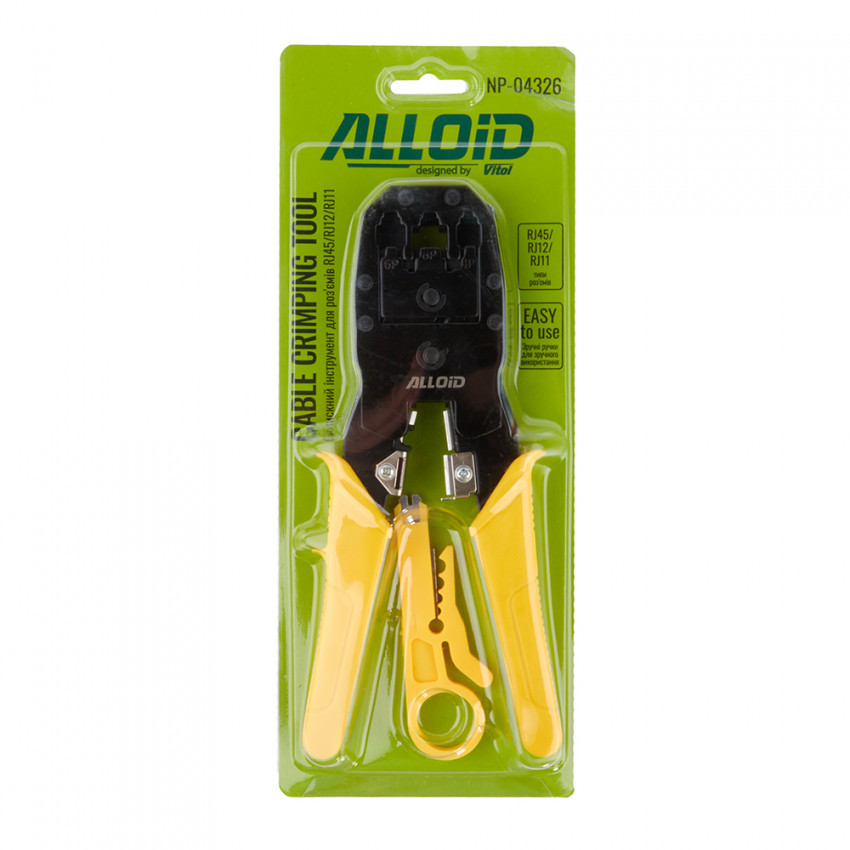 Alloid. Обтискний інструмент для роз'єму RJ45/RJ12/RJ11-NP-04326