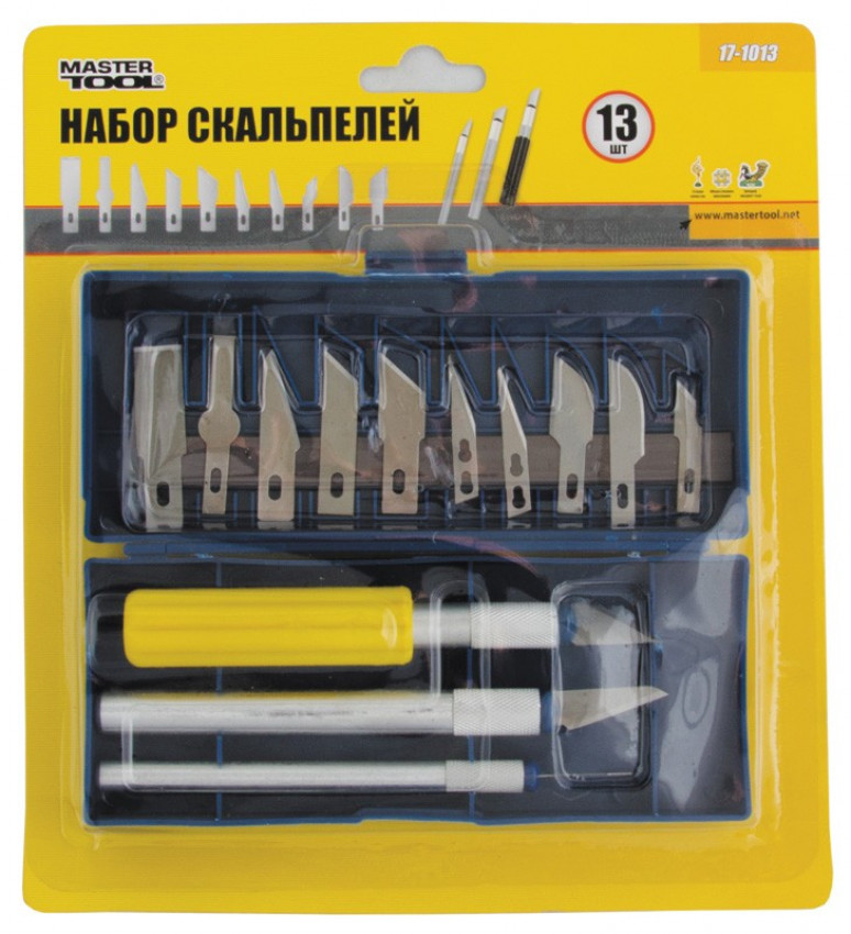 MasterTool Ножі-скальпелі набір 13 шт, Арт.: 17-1013-17-1013