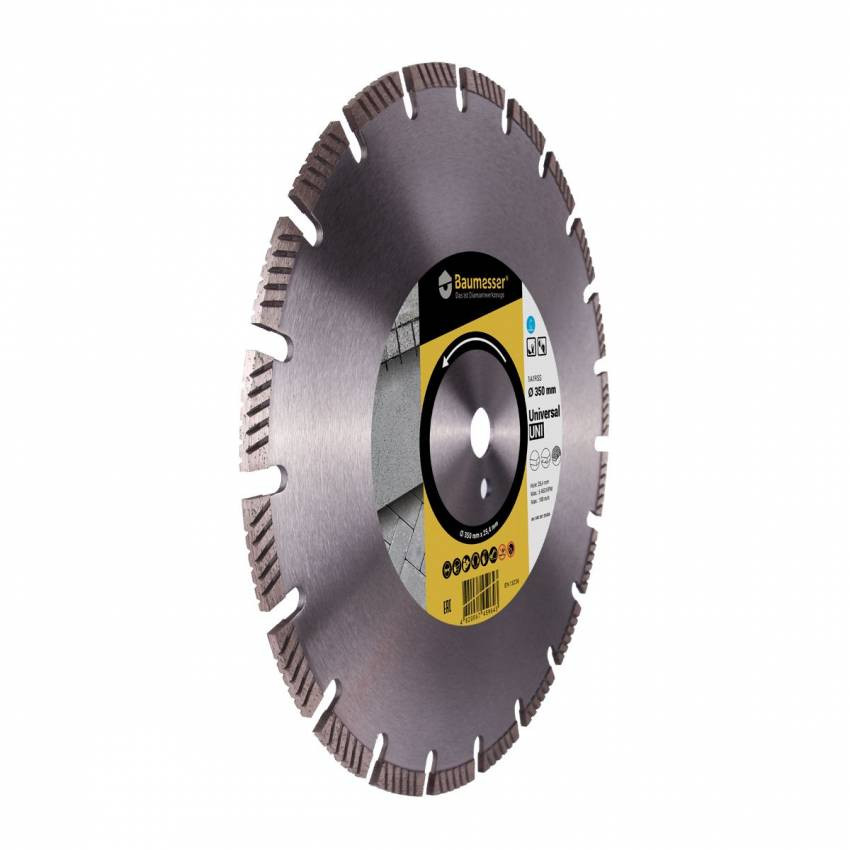 Коло алмазне відрізне 1A1RSS/C1-H 350x3,5/2,5x10x25,4-21 F4 Baumesser Universal-94120129024