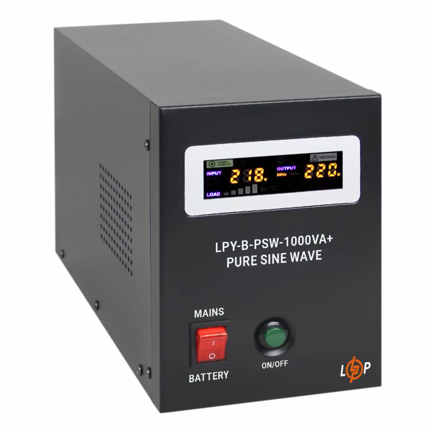 ДБЖ з правильною синусоїдою 12V LPY-B-PSW-1000VA+(700Вт) 10A/20A-