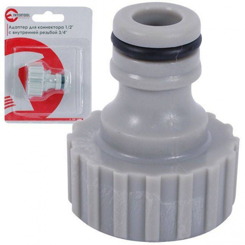 Адаптер для з'єднувача 1/2" з внутрішньою різьбою 3/4" INTERTOOL GE-1008-GE-1008