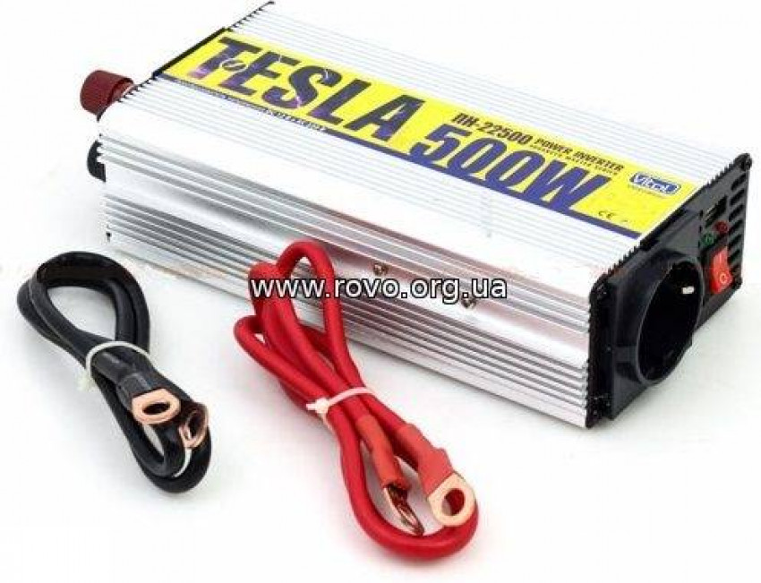 Перетворення. напруги TESLA ПН-22500/12V-220V/500W/USB-5VDC0.5A/мод.хвиля/клеми-ПН-22500 (12)