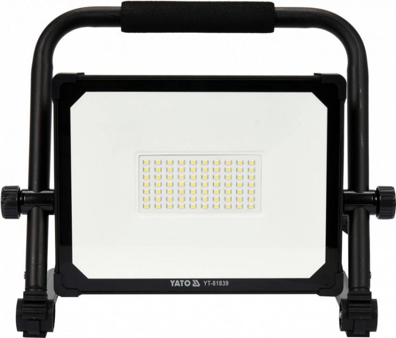 Прожектор переносний з SMD-діодним випромінювачем YATO: 50Вт, 230В, 5000лм, 70 діодів, кабель - 1.5 м-YT-81839