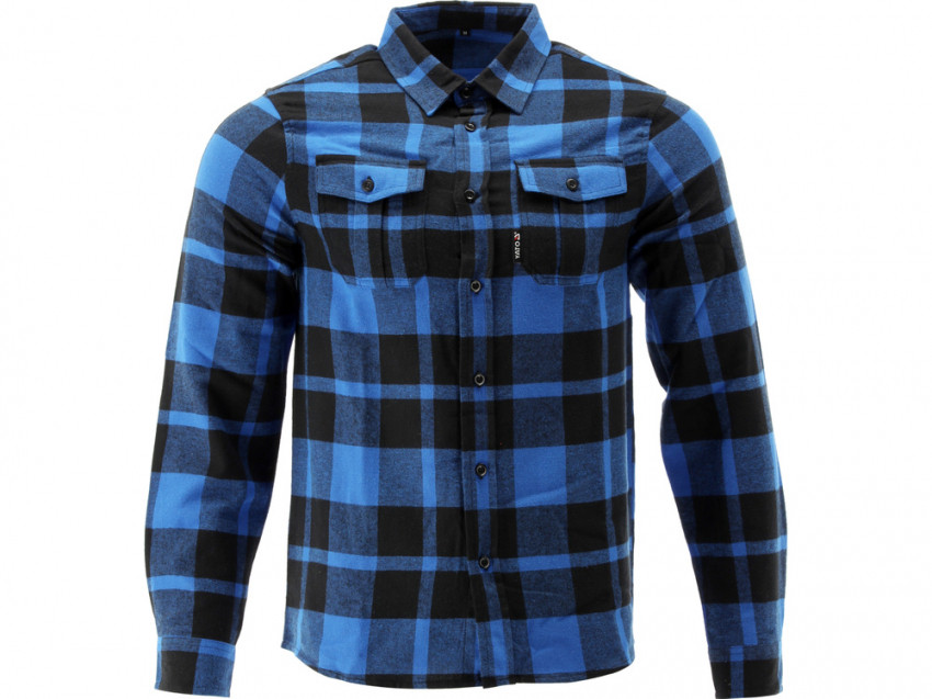 Сорочка фланелева синьо-чорна, YATO розм. 2XL/ 82см х 62см,100%-бавовна [40]-YT-78810