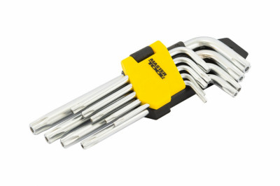 Ключі TORX MASTERTOOL набір 9 шт CrV короткі (Т10-Т50 55-133 мм) 75-0960-[articul]