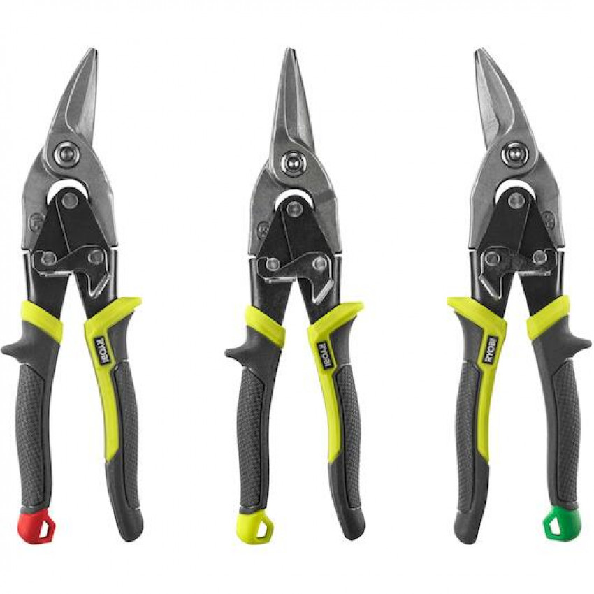 Ножиці по металу (набір 3шт) RYOBI (ліві, праві, прямі)-5132006054