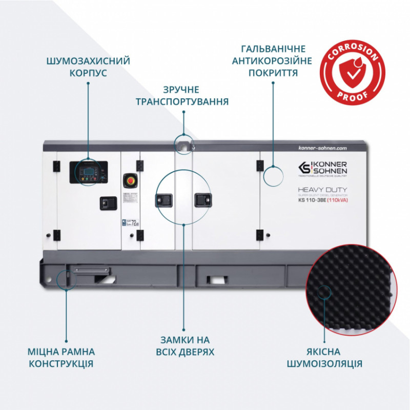 Дизельна трифазна електростанція KS 110-3BE-KS 110-3BE