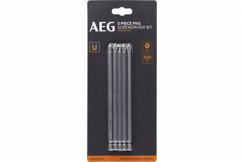 Біти ASDPH21505 AEG, РН2, 150мм, 5шт.-ASDPH21505