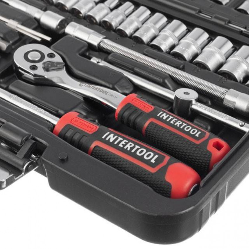 Набір інструментів 46 од., STORM, 1/4", Cr-V INTERTOOL ET-8046-ET-8046