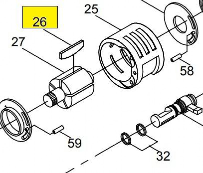 Ремкомплект гайковерта 33851 (лопасті ротора)-33851-B26
