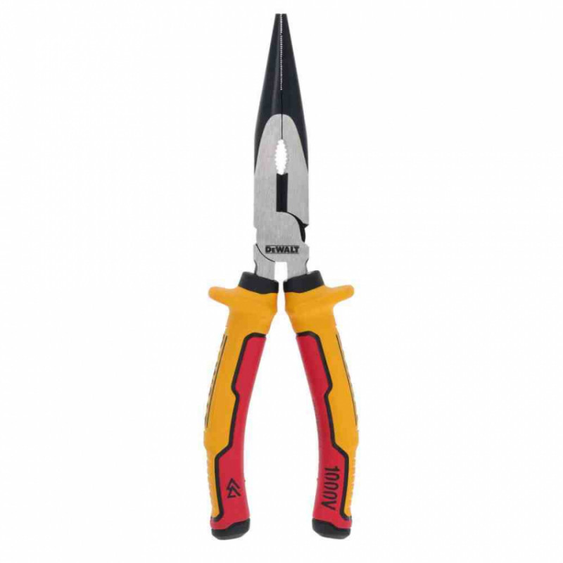 Плоскогубці електрика LASER HARDENEDl VDE 1000V з подовженими губкамиі довжиною 200 мм DeWALT DWHT82804-0-DWHT82804-0