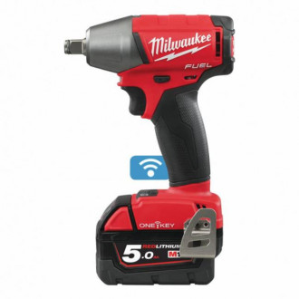 Гайкокрут акумуляторний 1/2&quot; MILWAUKEE, M18 ONEIWF12-502X, 300Нм (зарядний пристрій, 2 акум.Х 5Ач, HDкейс)-[articul]