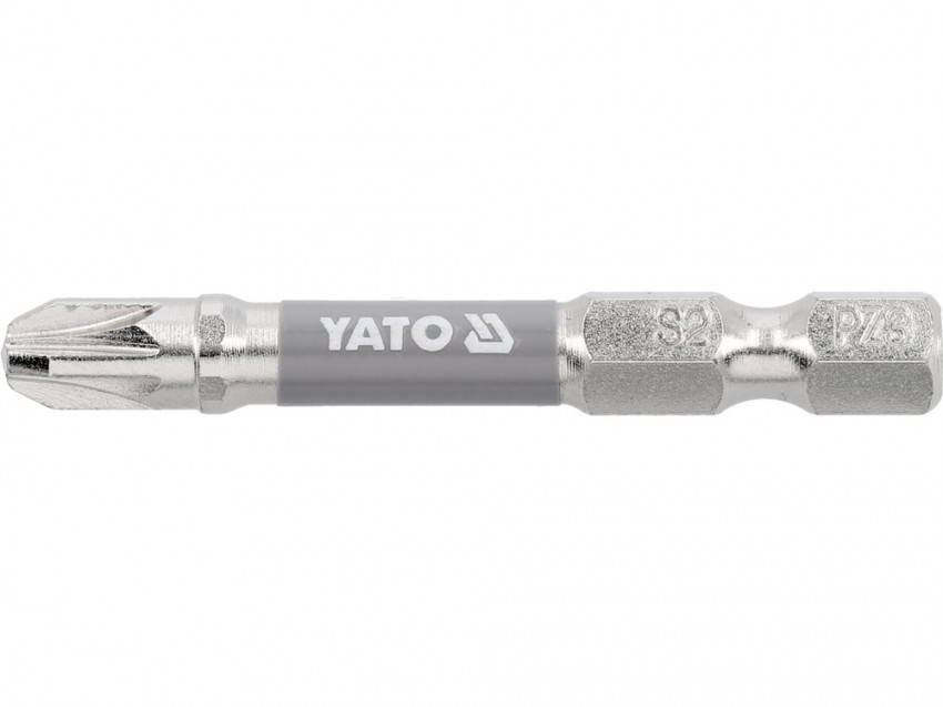 Насадка викруткова YATO; PZ3 х 50мм. шпиндель 6-гран- 1/4", покрита нікелем, 2шт.[10]-YT-78025