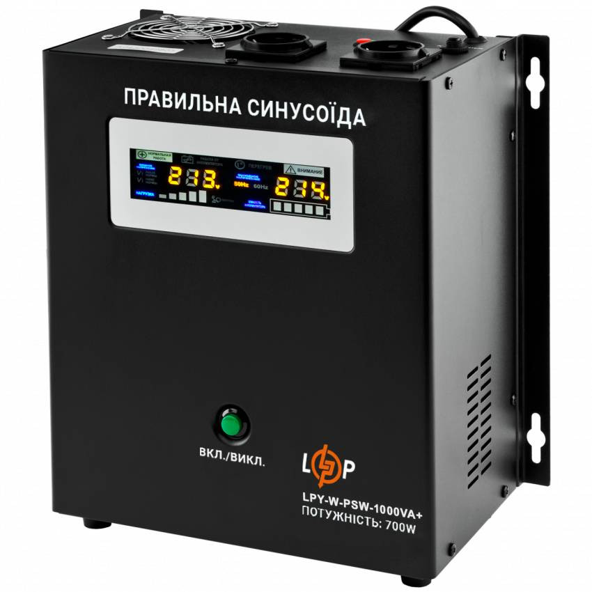 ДБЖ з правильною синусоїдою 12V LPY-W-PSW-1000VA+(700Вт)10A/20A-