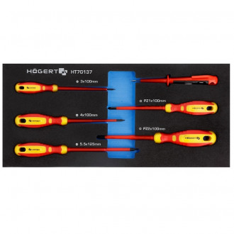 Набір ізольованих викруток 1000 В + тестер , 6 шт., EVA HOEGERT  (HT7G137-1)-[articul]