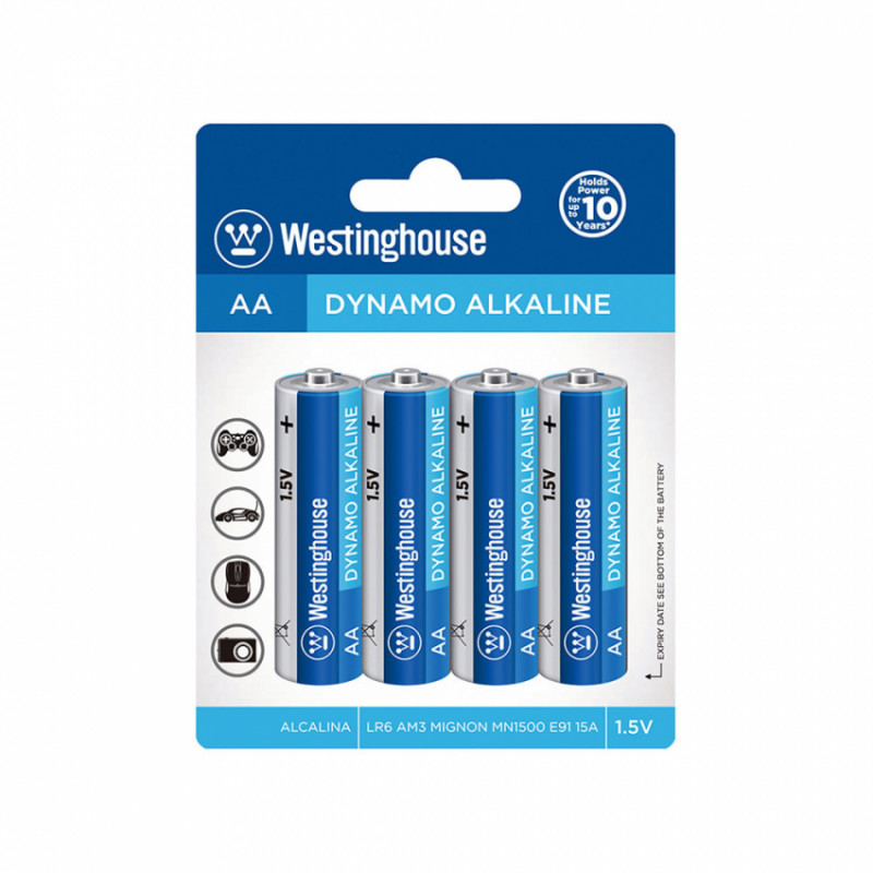 Лужна батарейка Westinghouse Dynamo Alkaline AA/LR6  4шт/уп blister-LR6-BP4