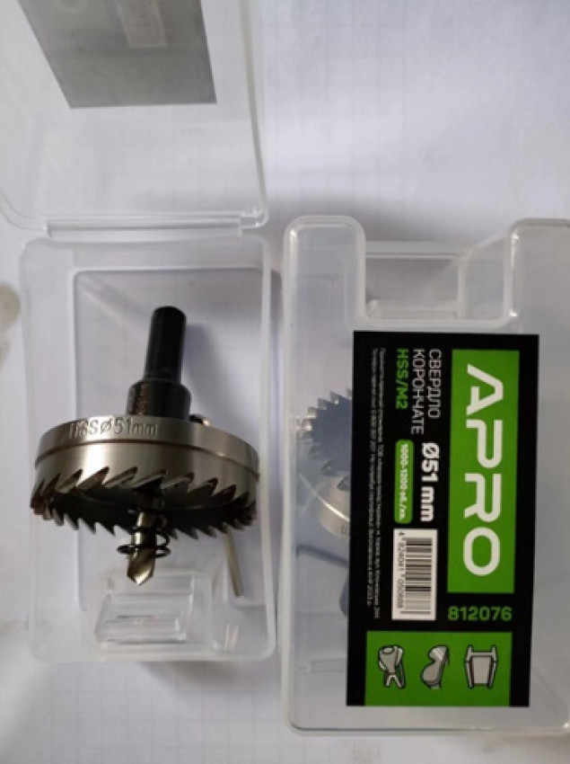 Сверло корончатое HSS/М2 Ø51мм APRO-812076