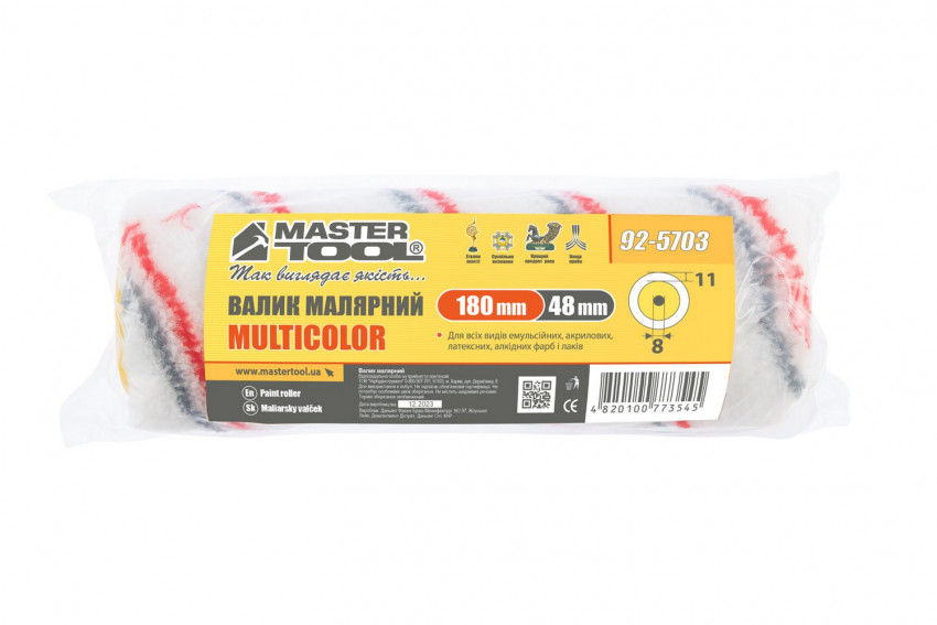 MasterTool Валик Мультиколор 48/180/18 мм d 8 мм, Арт.: 92-5703-92-5703