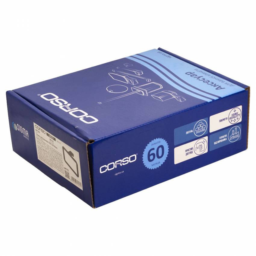 Тримач для рушників VICO 190×130×49мм прямокутник CORSO (B) (9681303)-9681303