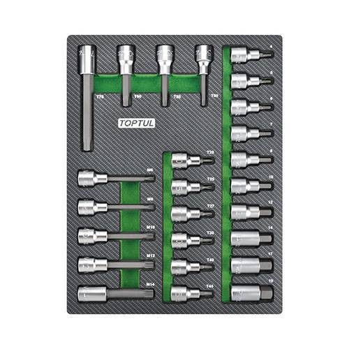 Набір біт впресованих в головку 1/2" 25од. (В ложементі, тип В) TOPTUL GEB2501-GEB2501