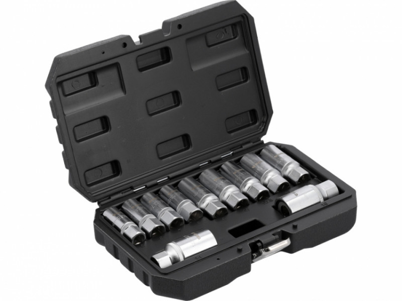 Головки для видалення гвинтових шпильок YATO з квадратами 3/8" і 1/2", 11 шт. [5]-YT-06201