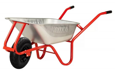 Тачка F1 оцинк 100л рама червона 0,8мм поліуретанове колесо, КВІТКА PRO-[articul]