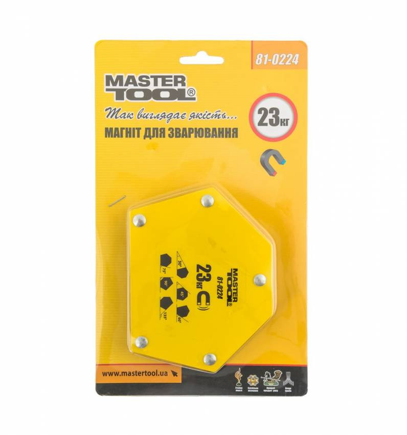 Магніт для зварювання MASTERTOOL 23 кг 30/45/60/75/90/135° 115х90 мм 81-0224-81-0224