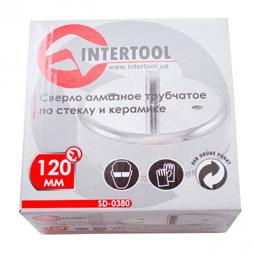 Свердло алмазне трубчасте по склу та кераміці, 120 мм INTERTOOL SD-0380-SD-0380