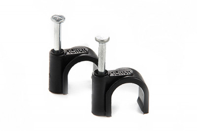 Кабельна клiпса кругла 9мм чорна (пач 100шт) APRO-[articul]