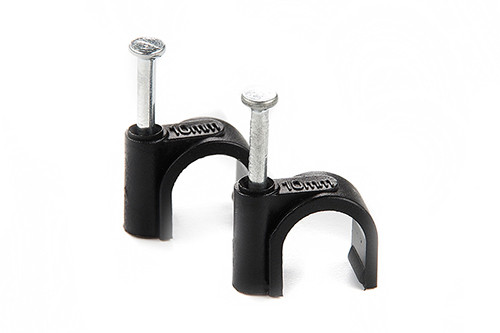 Кабельна клiпса кругла 9мм чорна (пач 100шт) APRO-CC-R9B