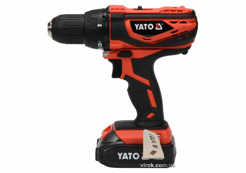 Шуруповерт-дриль акумуляторний YATO Li-Ion 18 В 2 Агод 40 Нм-YT-82780
