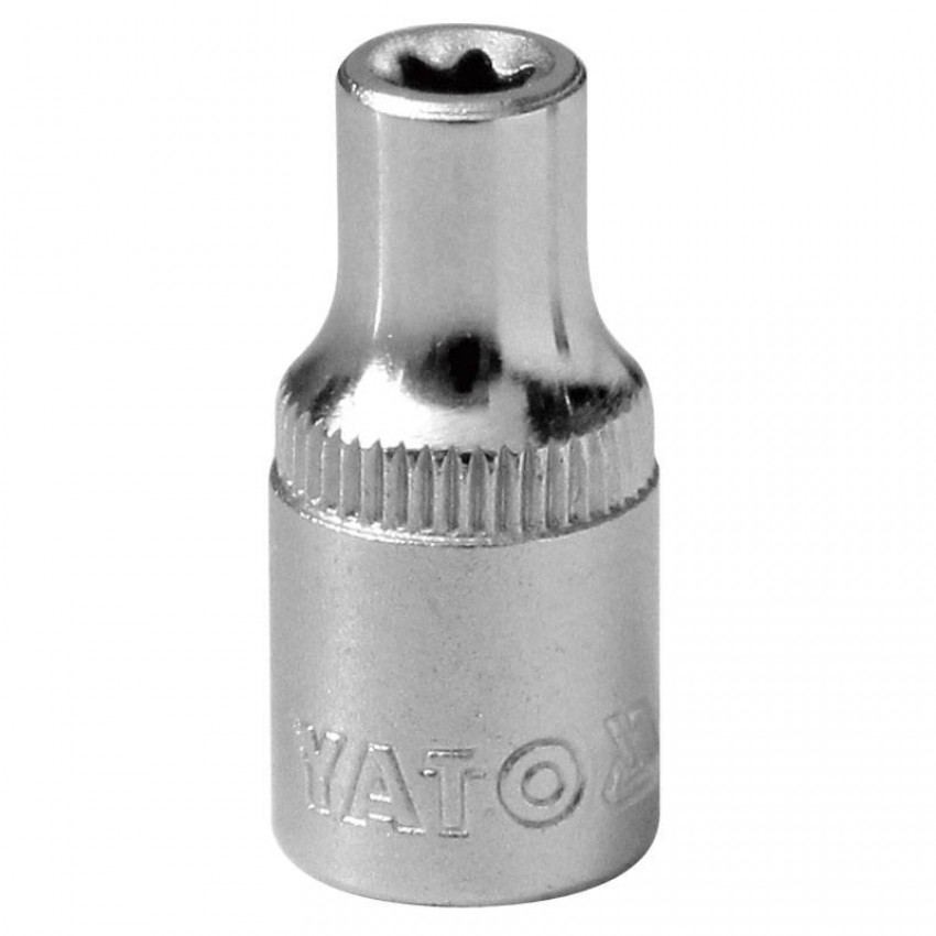Головка торцева "Torx" Хром-ван YATO. до квадр. 1/4", Е6, l=25 мм [24/240/480]-YT-05213