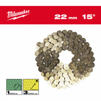 Цвяхи в котушці спіральні MILWAUKEE, з круглой головкой, 15°/3.05 x 22мм / SS (2880шт)-[articul]