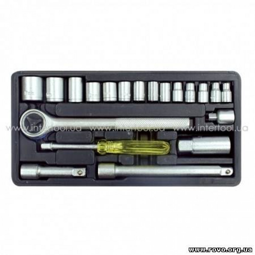 Набір головок та комплектуючих 21од. 1/4", 3/8" Drop Forged HT-2222-HT-2222