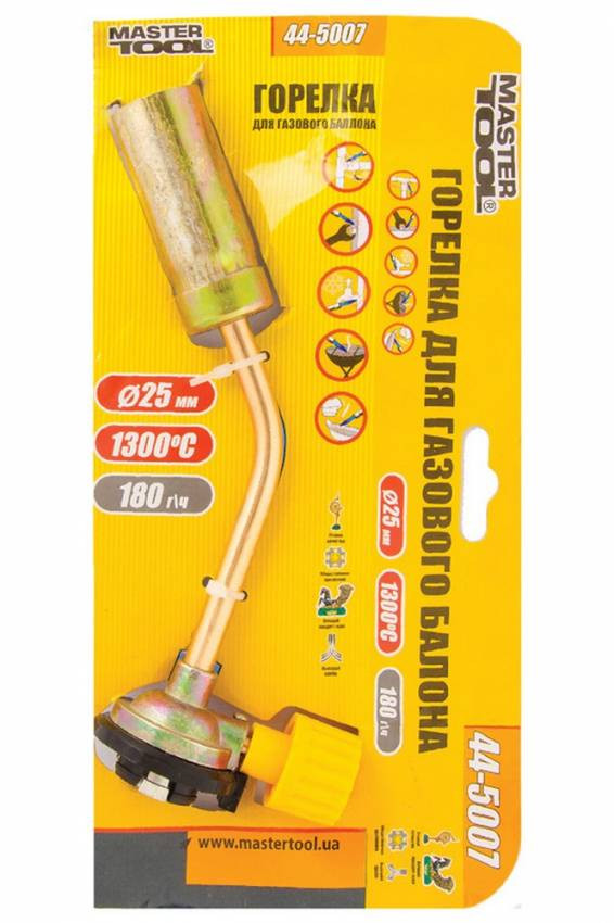 MasterTool Пальник для газового балона Факел" Ø 25 мм, 1300*С, Ст.: 44-5007-44-5007