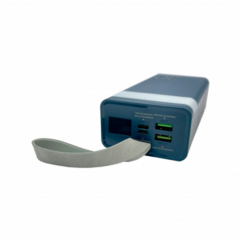 Зовнішній акумулятор Remax Chinen Type-C 20W + 2USB 22.5W 30000mAh LED Синий (RPP-320)-