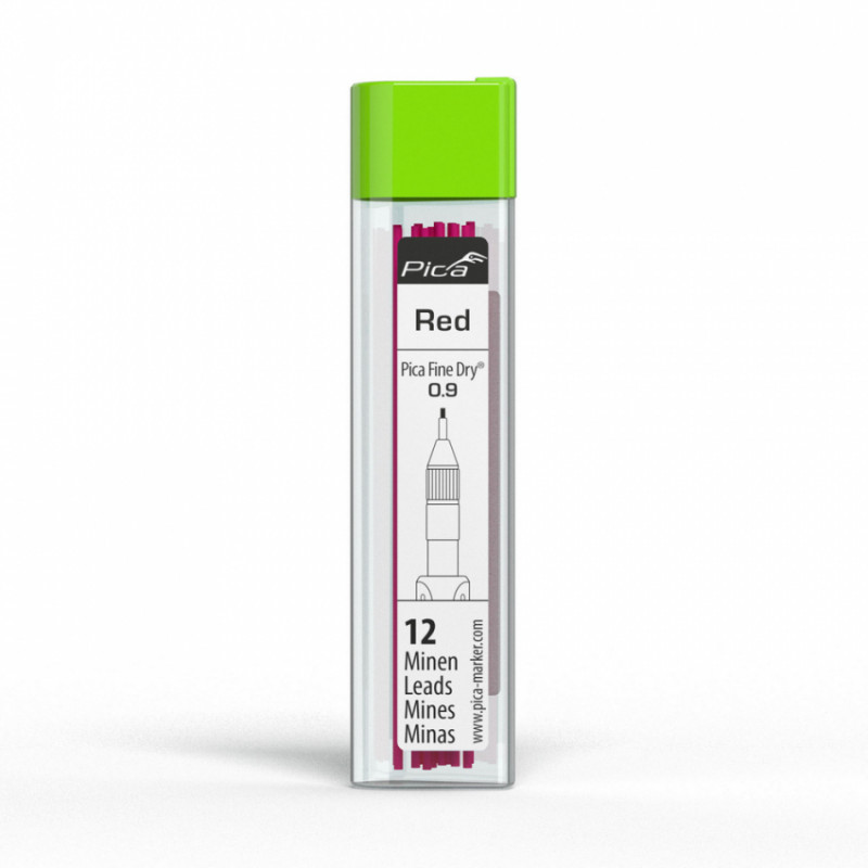 Запасні стержні PICA 7031 Fine Dry червоний 0,9мм, 12шт-7031