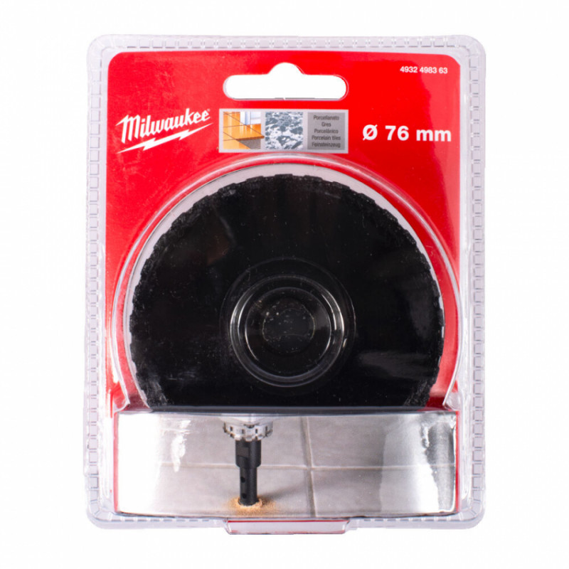 Коронка алмазна Diamond Max MILWAUKEE M14, діаметр 76мм (сухе свердління)-4932498363