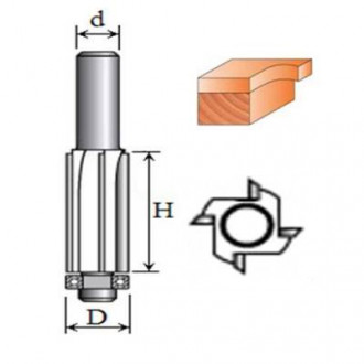 Фреза Кромкова пряма №1020 Z4 (D16, h40) 18-024-164-[articul]