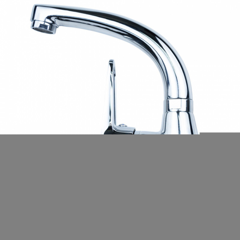 Змішувач HL Ø35 для раковини гусак вигнутий на гайці AQUATICA HL-1A230C (9734000)-9734000