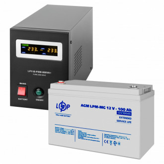 Комплект резервного живлення LogicPower ДБЖ 560W + мультигелева батарея 1200Wh(36973)