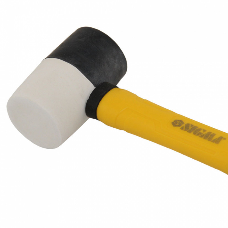 Киянка гумова чорно-біла 225г фібергласова рукоятка SIGMA (4317221)-4317221