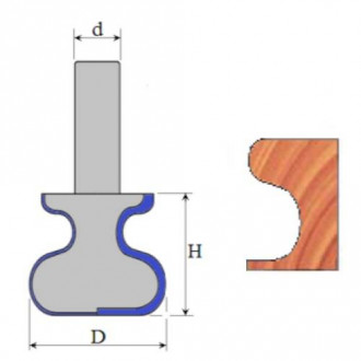 Фреза Пазова фасонна D23.6, D1=9.6, D2=19.6, R1=4.7, R2=2.3, H18, h14.5 08-130-236-[articul]