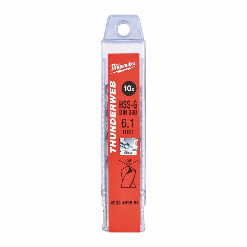 Свердло по металу THUNDERWEB HSS-G MILWAUKEE, Ø6,1х101мм, (10шт)-4932459858