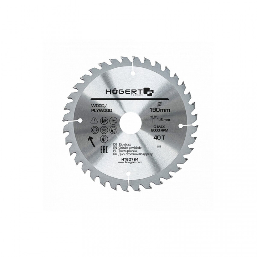 Диск пиляльний по дереву HOEGERT 190 HT6D784-HT6D784